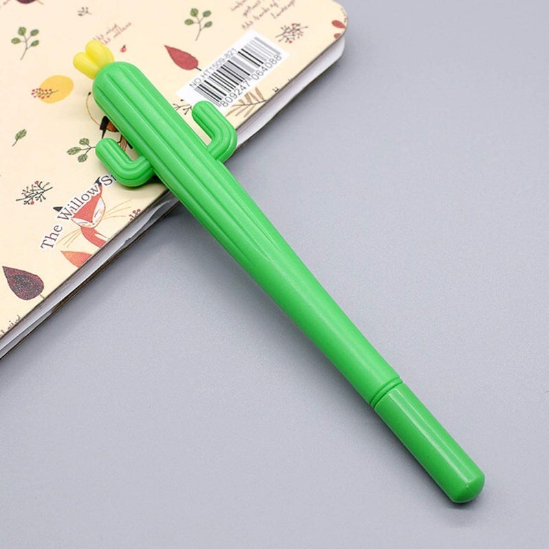 Sencoo 4 pack Blue Ink Gel Pens Creative Cactus Pen Stationery School Student Gift - Image 2